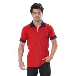 Picture of Red work T-shirt with a shirt collar