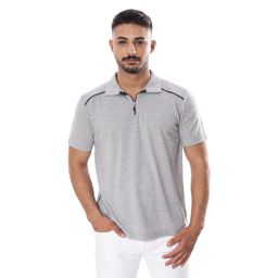 Picture of Gray work T-shirt with a zip-up collar