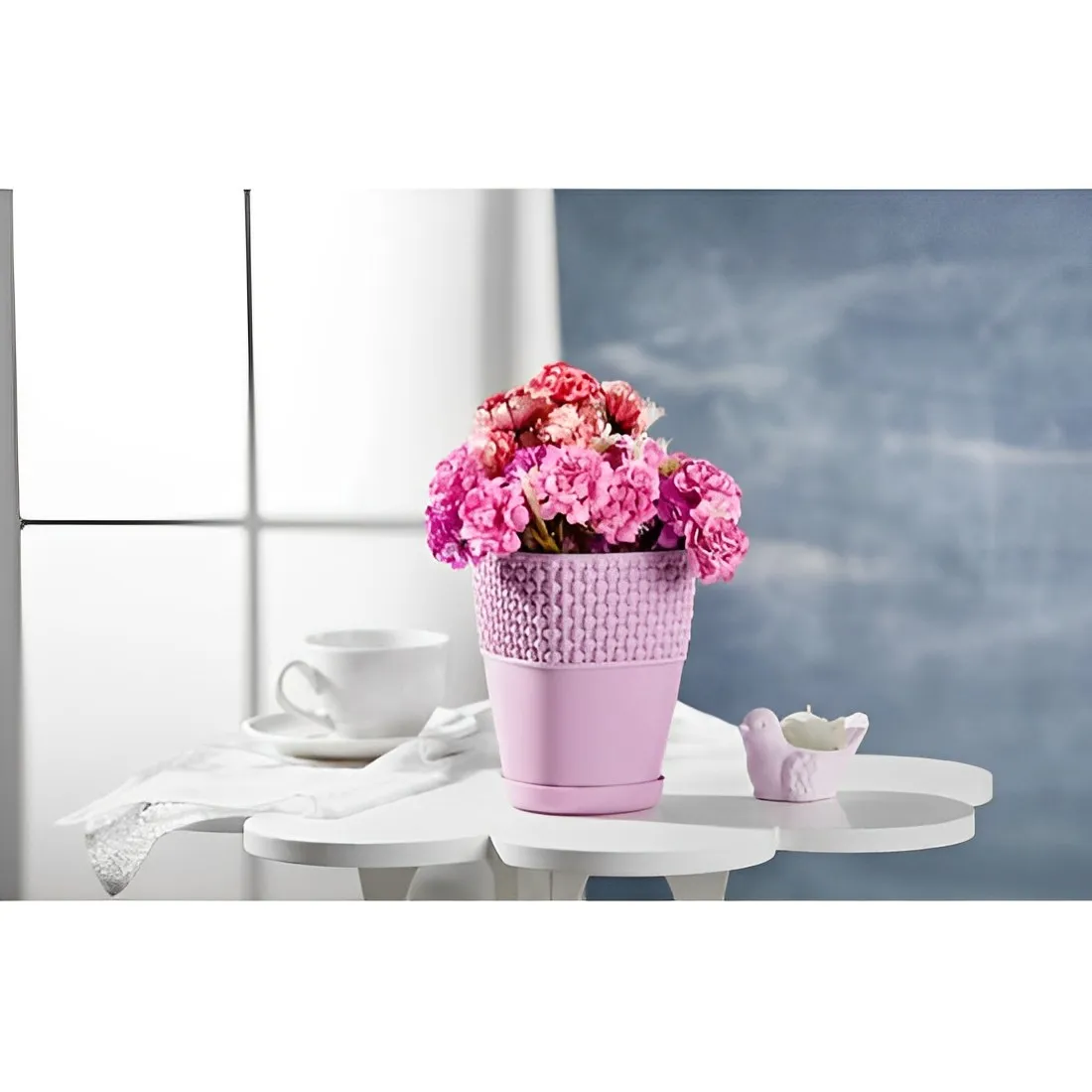 Decorative Floral Plastic Cup Holder